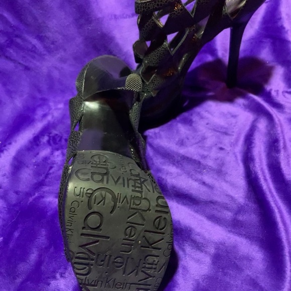 Black Calvin Klein open toe ankle boots - Picture 3 of 7